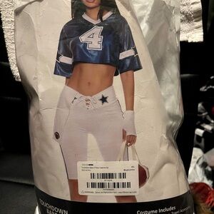 Fashion Nova Blue and White Jersey Top